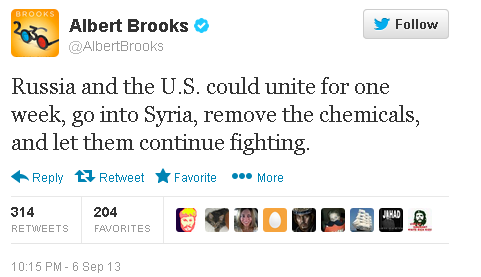 Albert Brooks Syria Tweet